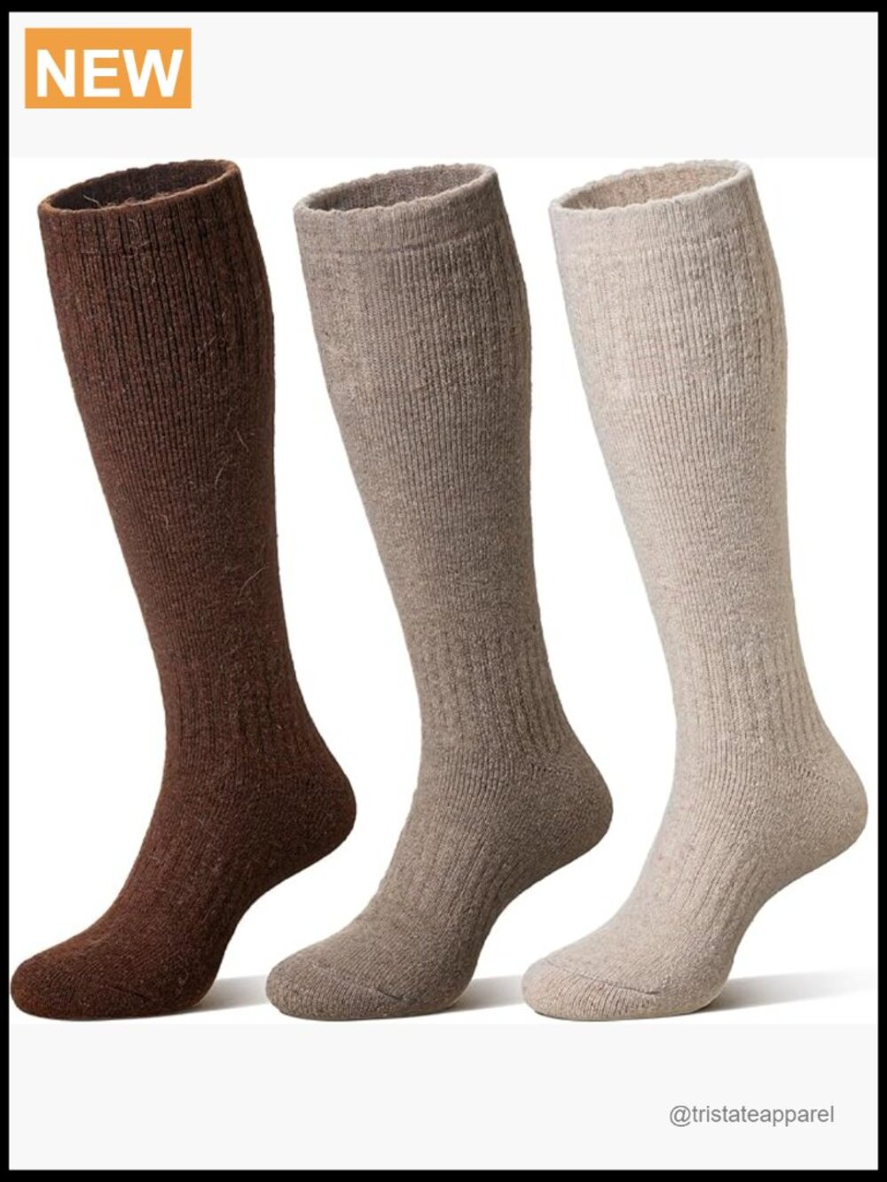 Merino Wool Ski Socks Thermal Winter Knee High Snowboarding Hiking 3 Pairs